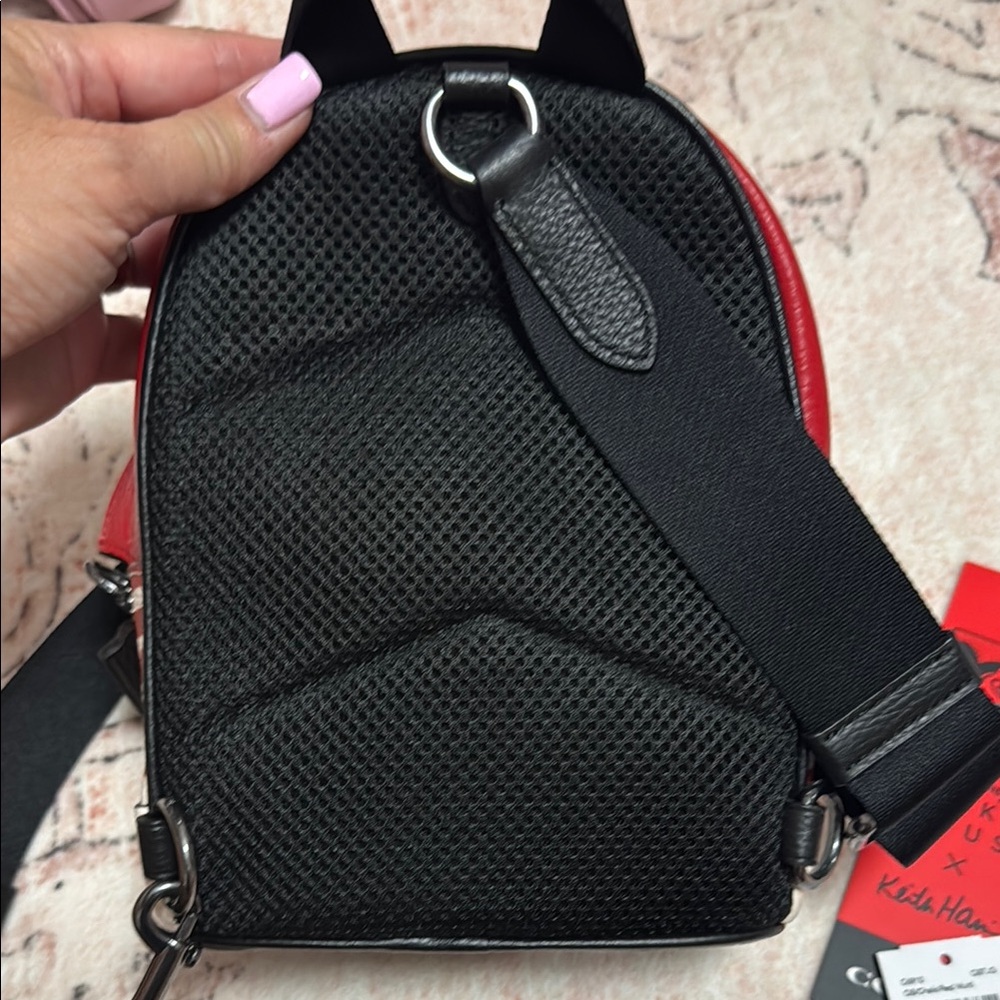 Coach Red and White Mickey Mouse Backpack - Picture 5 of 6